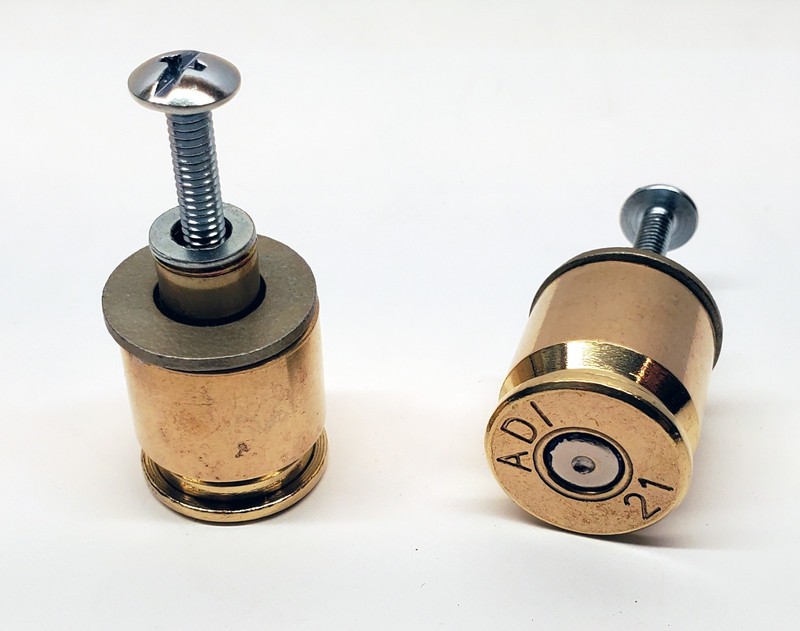 Two 50 Caliber Brass Drawer Knobs for Dressers and Cabinet Doors gallery