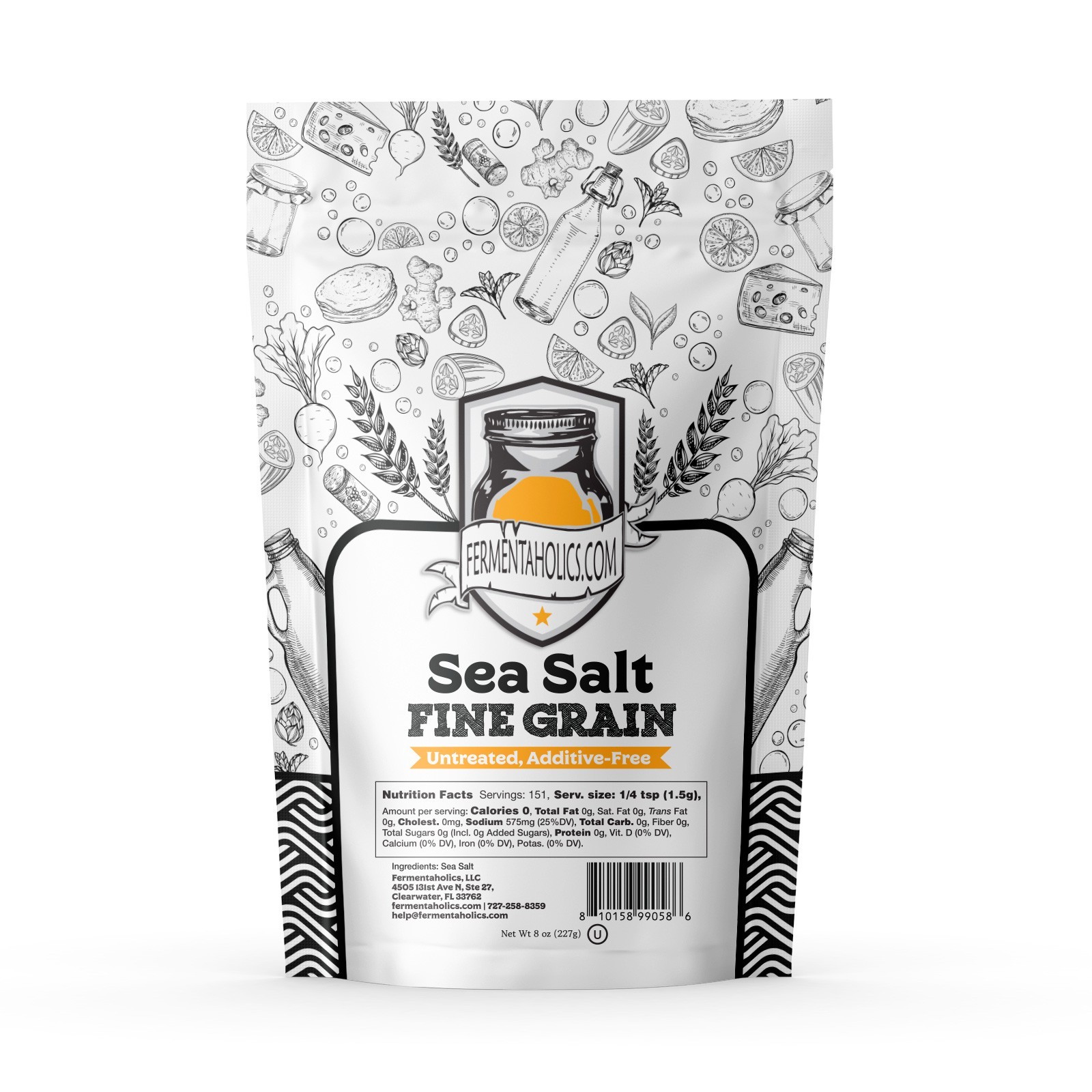 Fermentaholics Sea Salt – 8 oz – Fine Grain | Untreated, Additive-Free gallery