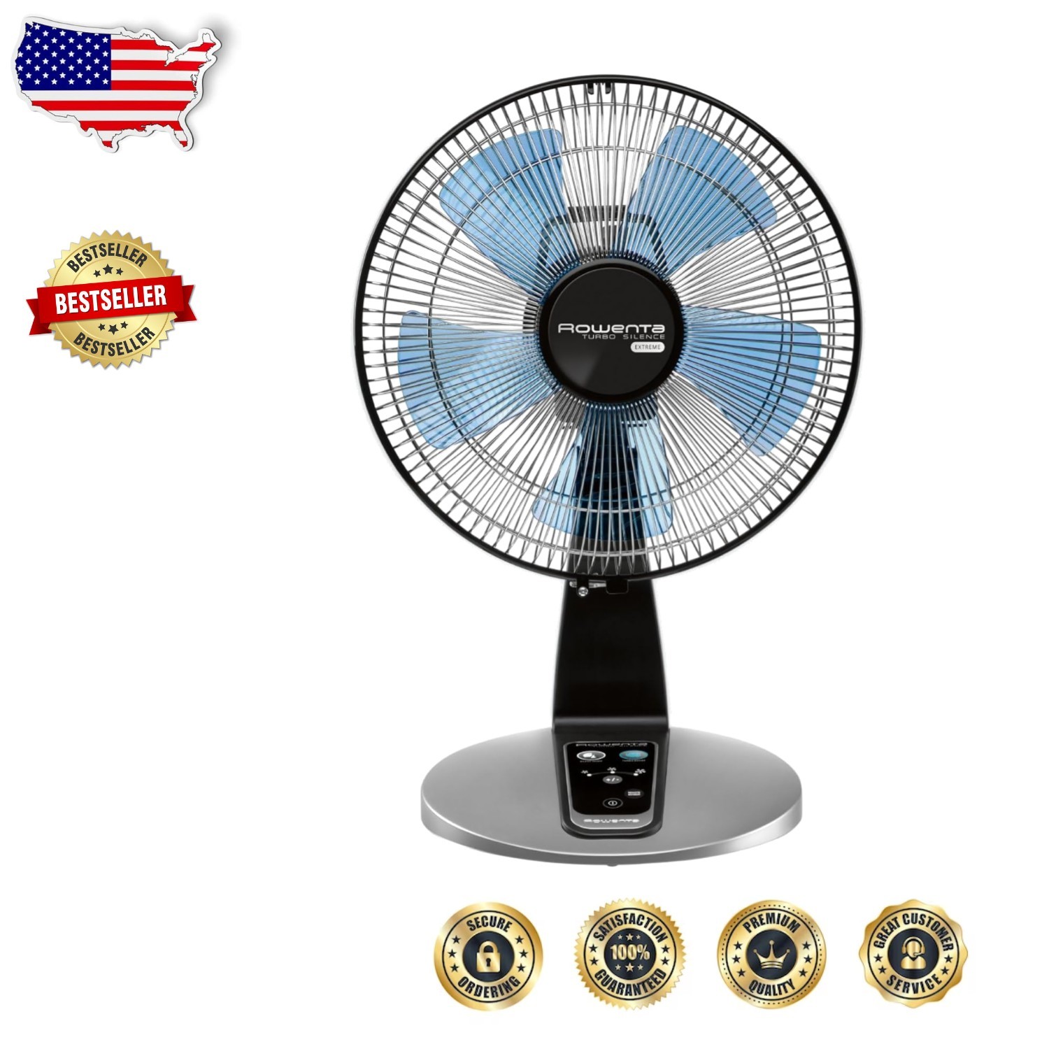 Powerful Oscillating Desk Fan | 18" 5-Blade, Remote Control, Whisper Quiet 35dB gallery
