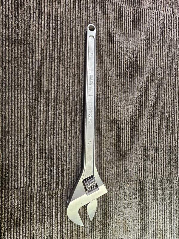 Urrea 724 Chrome Adjustable Wrench 24" x 2-35/64", Chrome-nickel finish gallery