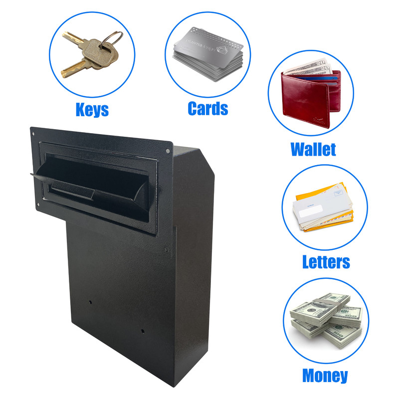 OPEN BOX Locking Door Drop Box with Combination Lock – Mailbox with Rear Access gallery