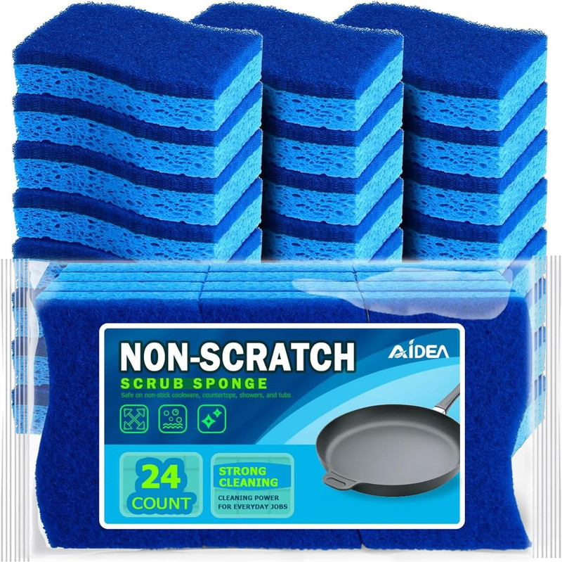 Non Scratch Scrub Sponge, 24Count, Sponges for Dishes, Sponges Kitchen, Cleaning gallery