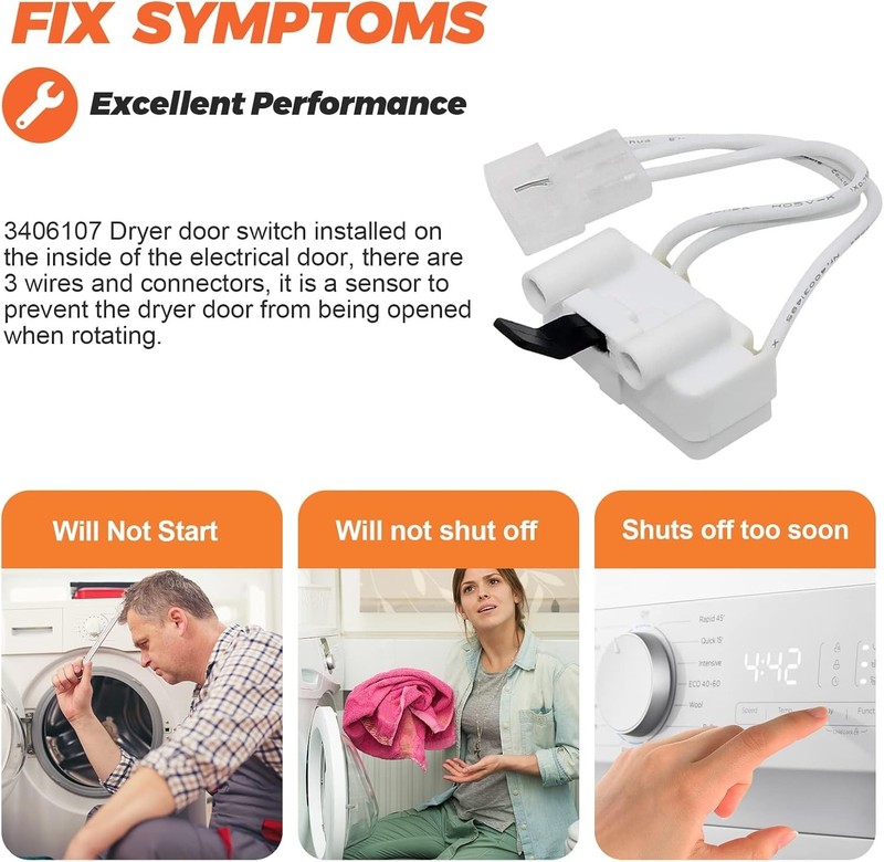 Durable 6-Pack Dryer Door Switch - High Compatibility & 365 Days gallery