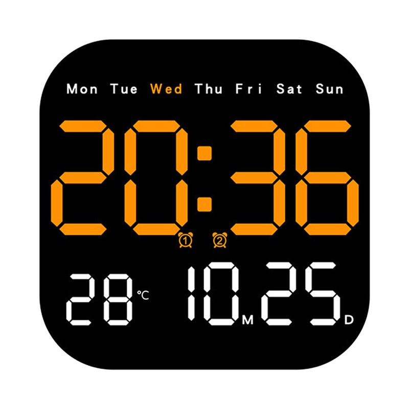 LED Large Digital Wall Clock Remote Control Temperature Date Week Display Set gallery