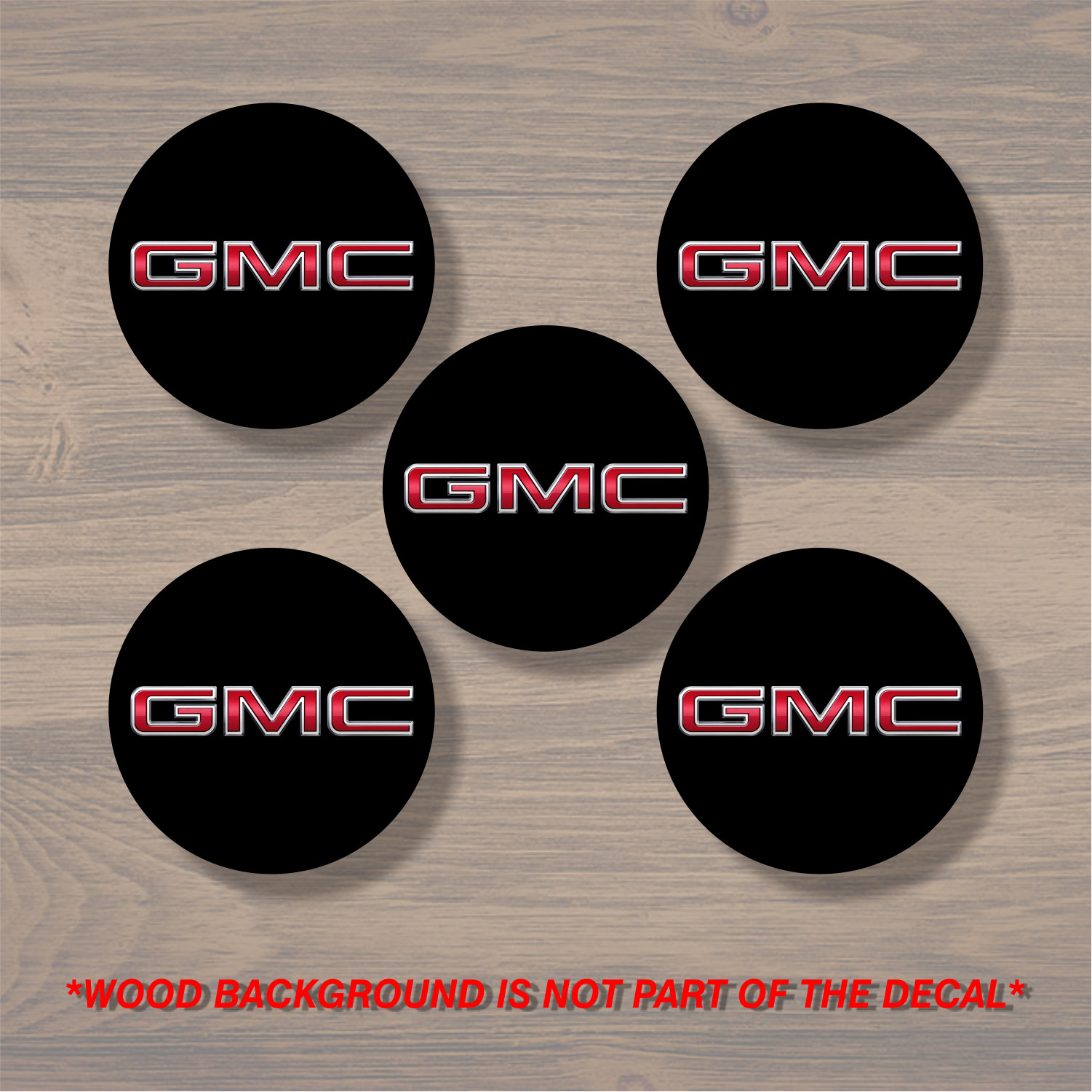 GMC Wheel Center Cap Overlay x5, Vinyl Decal Sticker gallery