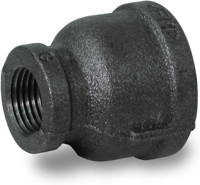 Black Malleable Iron Reducing Coupling Threaded Pipe Fitting 1-1/4"x /2"-1"x1/4"