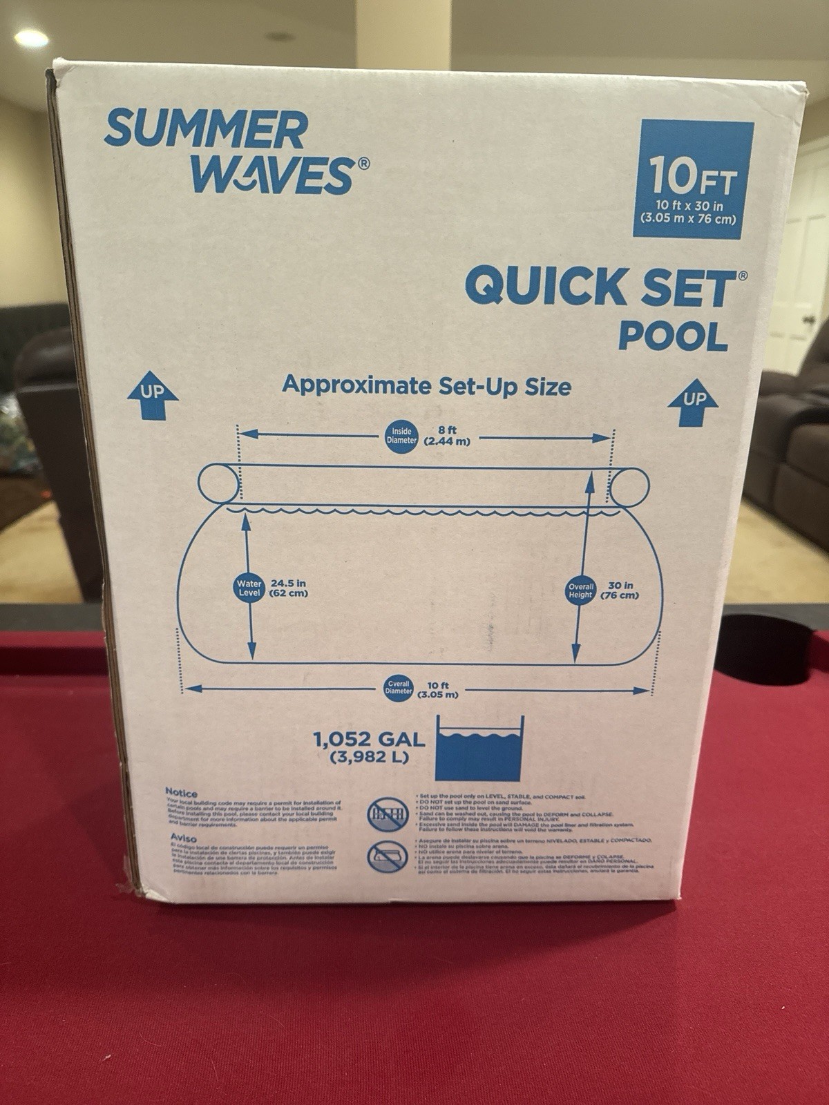 Summer Waves 10 ft X 30 in Quick set Ring Pool With Filter Pump In Hand gallery