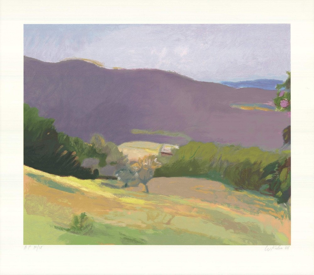 WOLF KAHN Down in the Valley SIGNED 35" x 40" Serigraph 2003 Realism Pastel, Gre