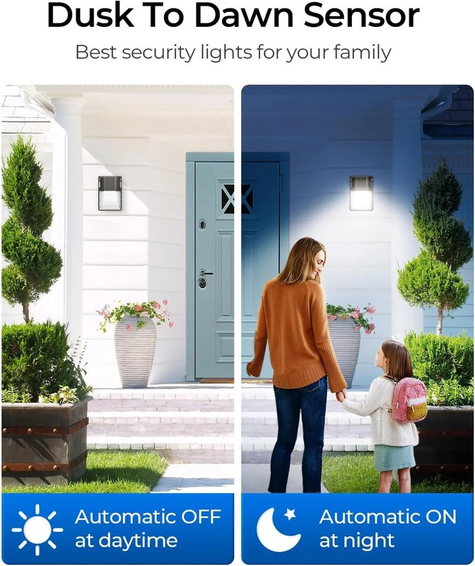 CINOTON 30W LED Wall Pack Light with Dusk to Dawn Sensor, 3600LM, 5000K Daylight gallery
