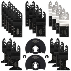 24Pc Oscillating Tool Blades, Professional Titanium Universal Multitool Blades f