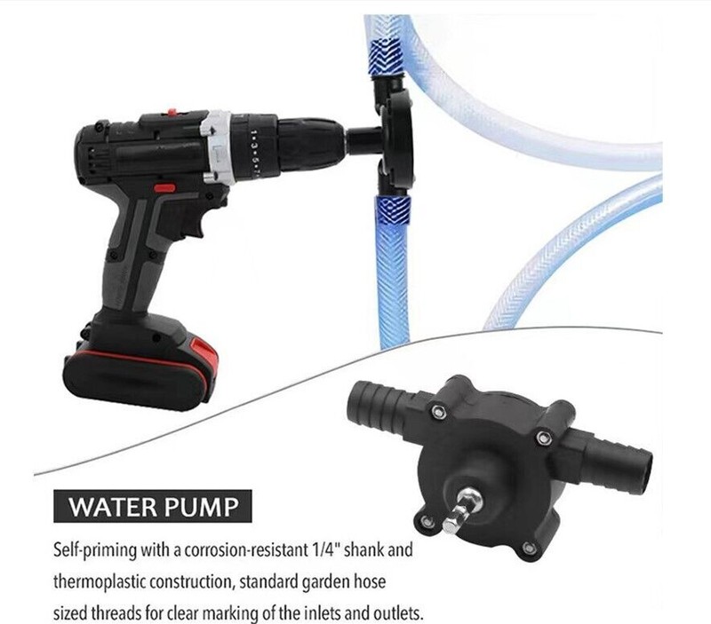 2x Small Water Mini Hand Self Priming Transfer Pump Portable Electric Drill Pump gallery