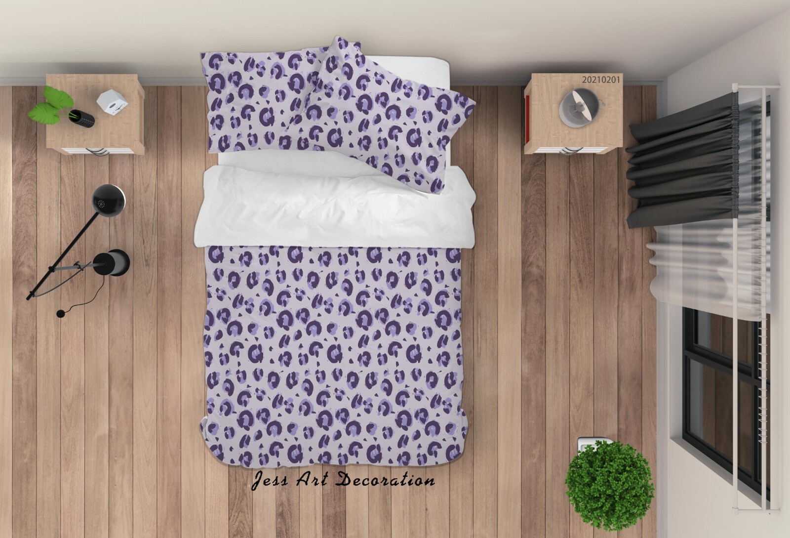 3D Animal Print Pattern Purple Quilt Cover Set Bedding Sets Pillowcases 64 gallery