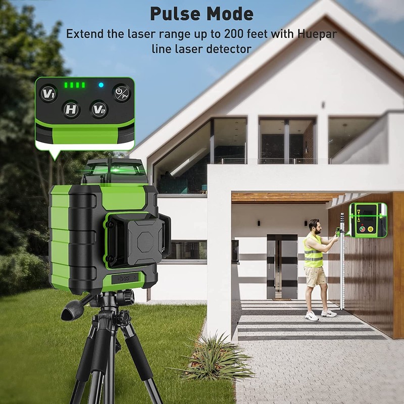 3D Self-Leveling Cross Line Laser Level 45M Three-Plane Leveling Tool HM03CG gallery