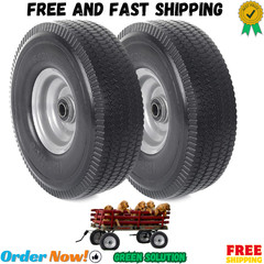 ARPRO 2Pack 10Inch Solid Wheel Replacement 4.10/3.504 Flat Free Tire and Whe…