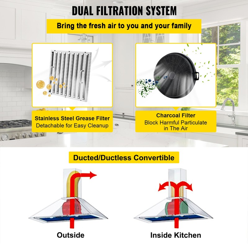 VEVOR Built-in Range Hood Insert Vent Hood 900CFM 30inch Touch & Remote Control gallery