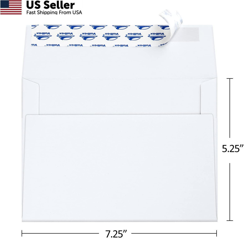 ValBox 5x7 Envelopes for Invitation 100 Qty A7 (5.25 x 7.25 Inches), White gallery