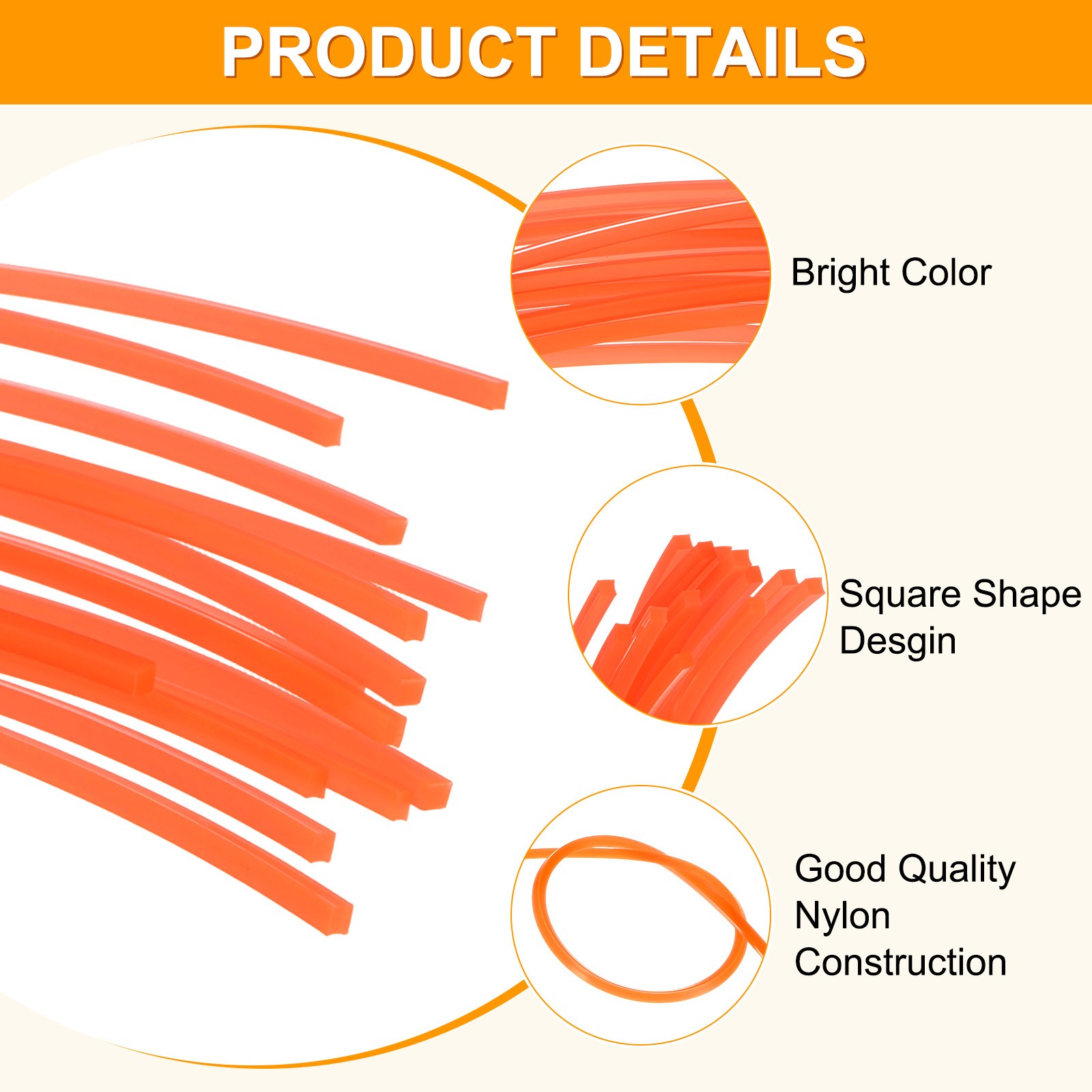 150Pcs 30x0.24cm Pre-Cut Trimmer Line Replacement String, Square Nylon Line Red gallery