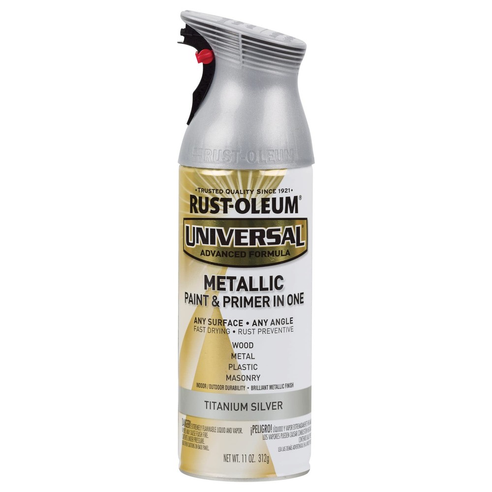 Rust Oleum Universal 11Oz Titanium Silver All Surface Paint And Primer 30Min Dry