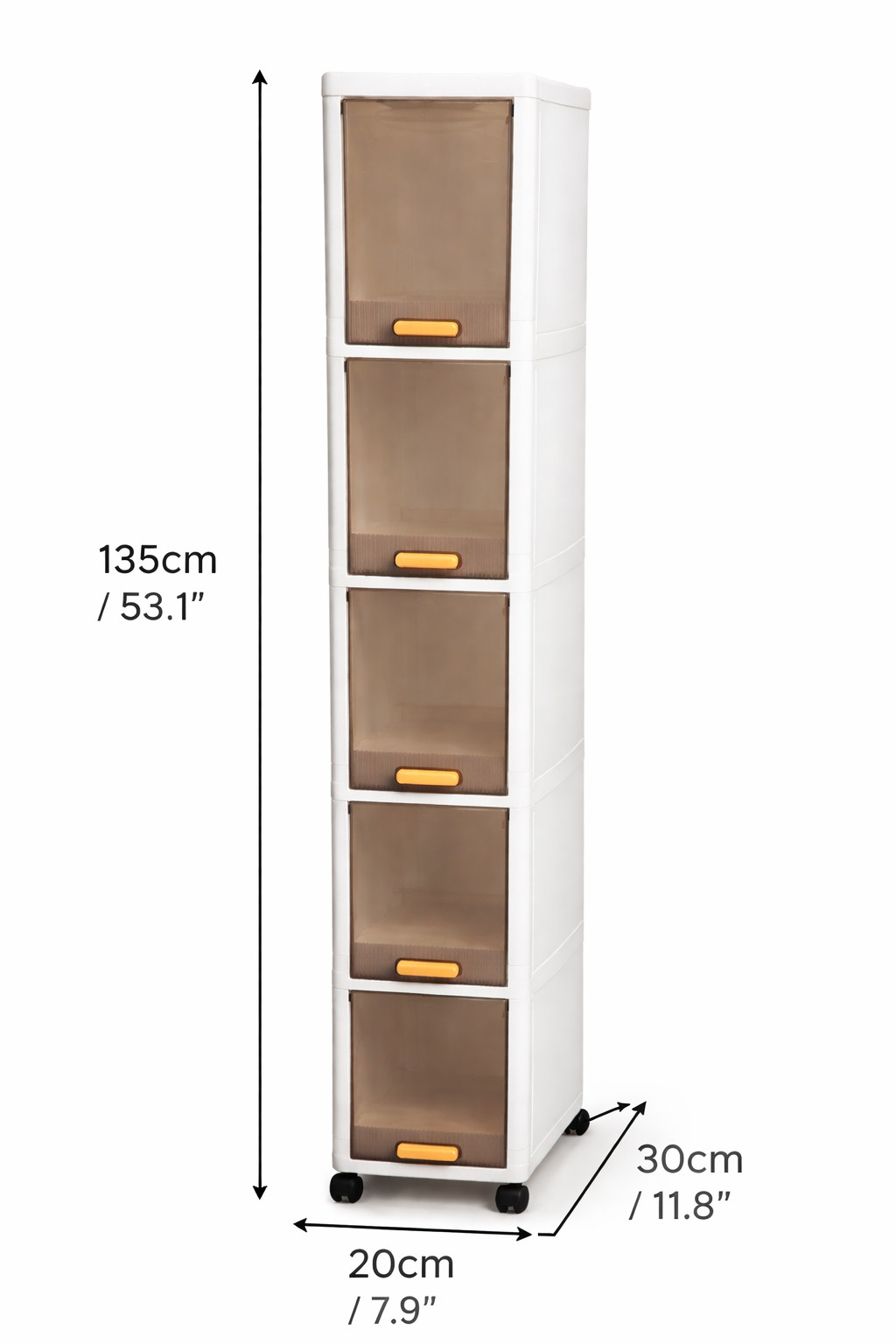Narrow 5 Drawer Storage Cabinet Slim Rolling Cart Organiser Unit Free Delivery gallery