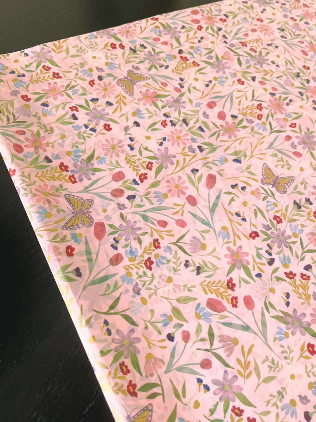 DELICATE FLORAL BUTTERFLY Design Tissue Paper Sheets Choose Size & Pack Amount gallery