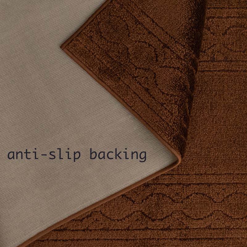 Custom Size Brown Moroccan Trellis Design Washable Runner Rugs 26"/30/36" Wide gallery