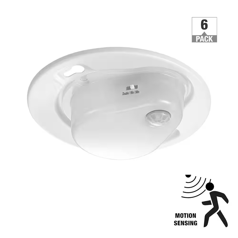 45-Watt Equivalent E26 5 In. Motion Sensing Closet Utility Light Switch Controll gallery