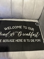 Nwt Target Welcome To Our Dead & Breakfast Rug 24in X 16in