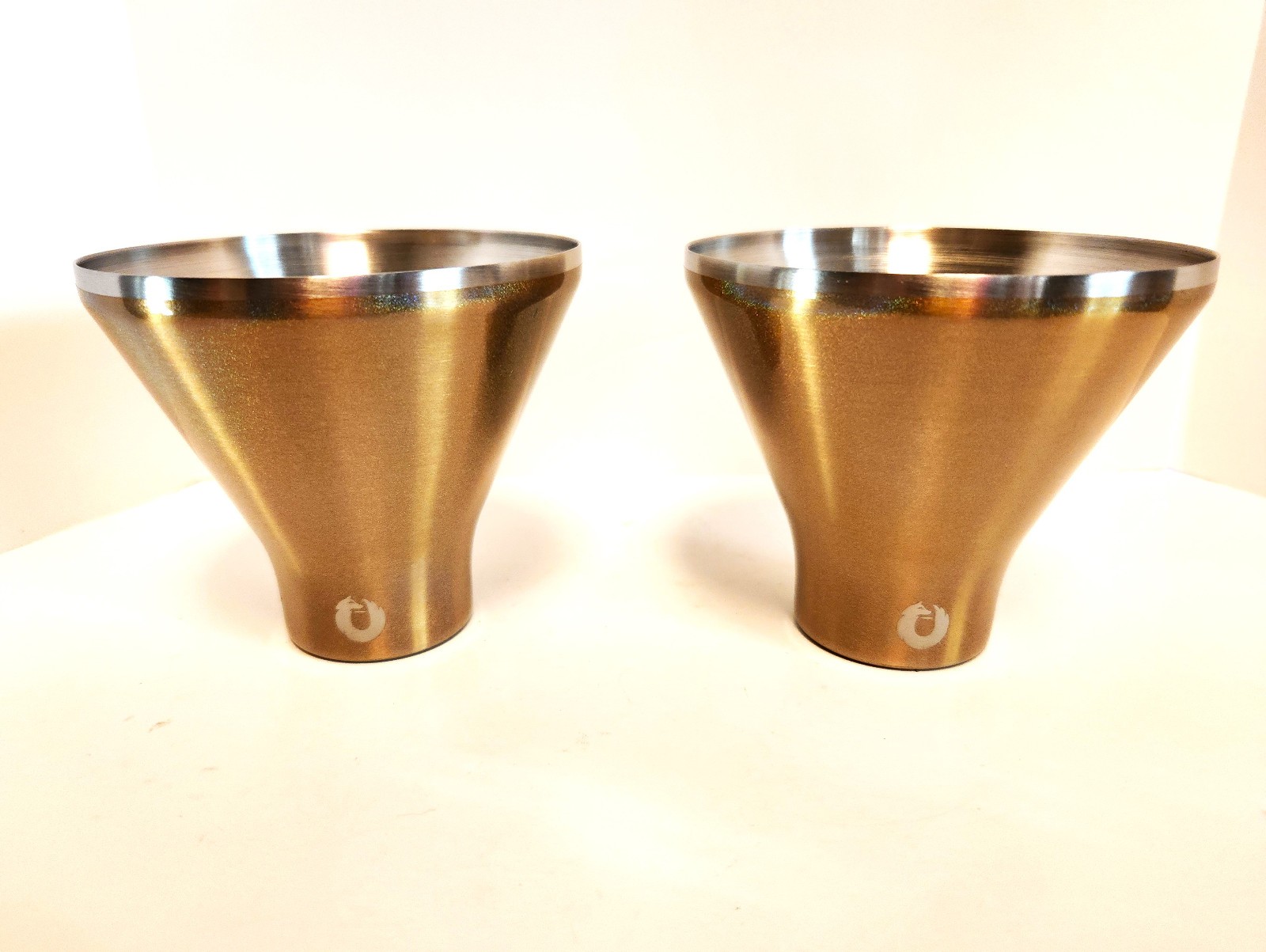 (2) Shimmer Gold Snowfox Vacuum Insulated Stainless Steel Martini Glasses gallery