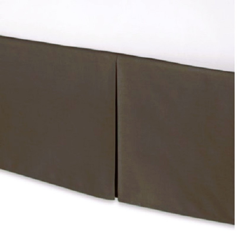 3 Sided Tailored Bed Skirt - Solid Gray 625 TC Egyptian Cotton - Open Corner gallery