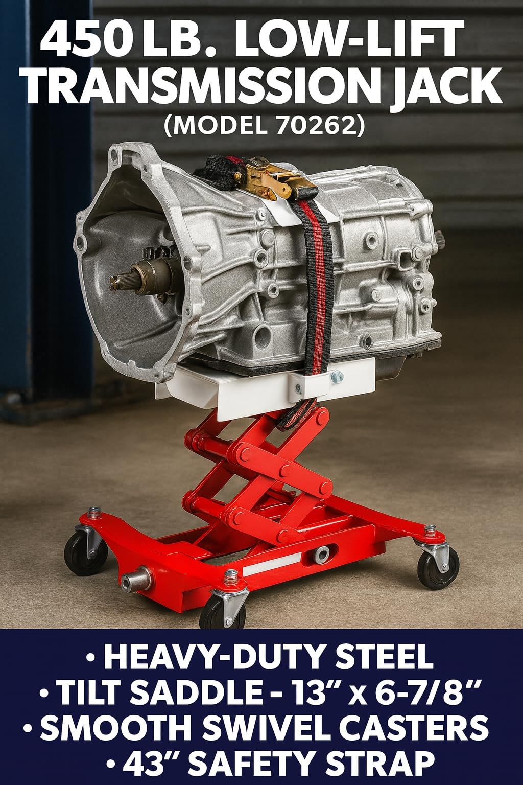 Low-Lift Transmission Jack (Model 70262) 450 lb Lift Compatible with PITTSBURGH gallery
