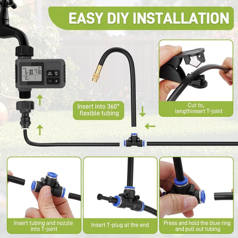 66FT Drip Irrigation System with Timer Automatic Garden Watering System for Yard gallery
