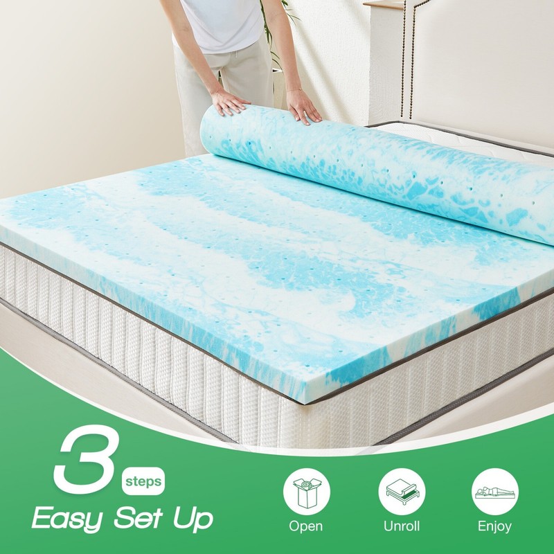 2" 3" Mattress Topper,Comfortable Memory Foam Bed Topper,King Full Queen Size gallery