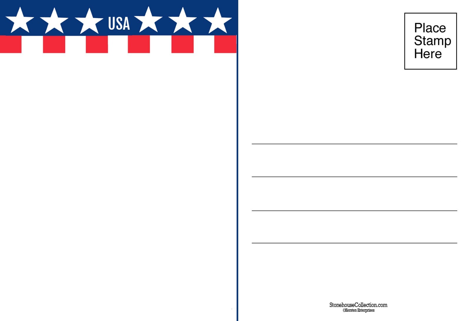 American Flag Postcards | 40 Pack All Occasion Postcards-USA Patriotic Postcards gallery