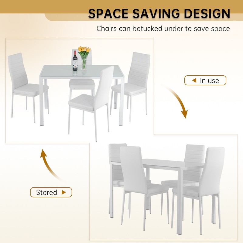 Dining Table Set Glass for Small Spaces Kitchen Table and Chairs Home Furniture gallery