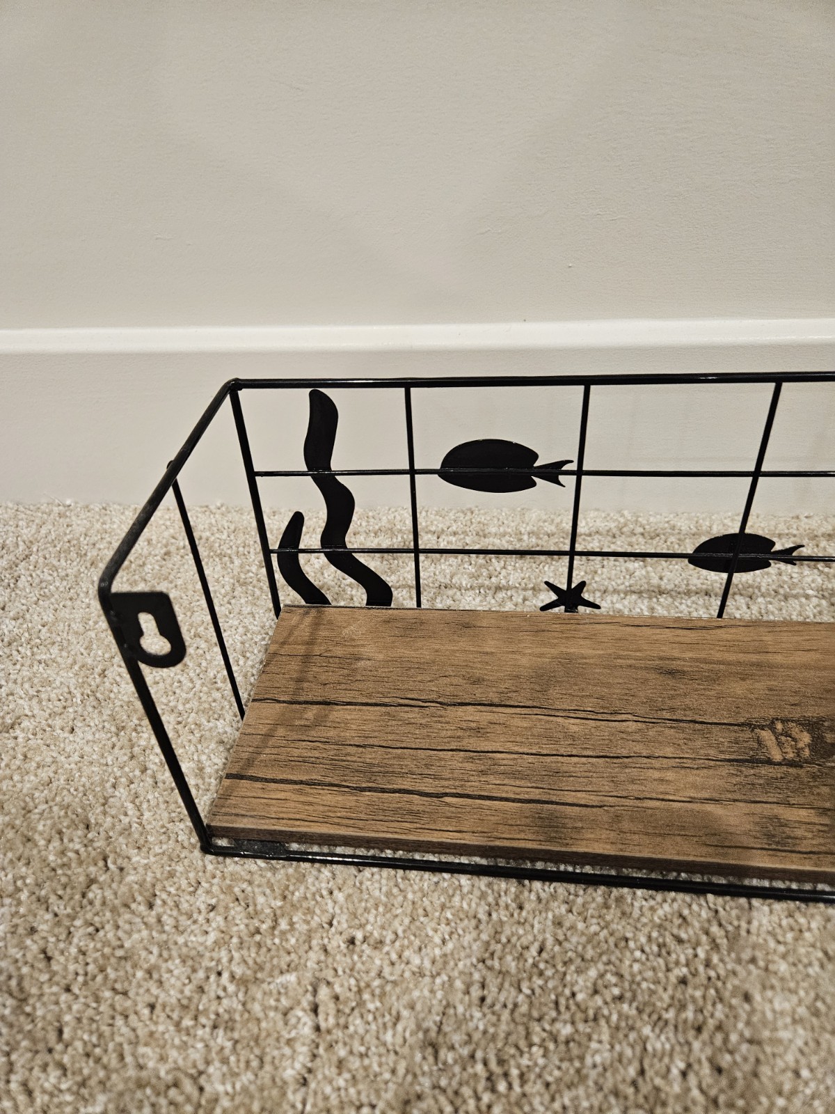 13 × 5 In Crugla Floating Wall Shelf W/ Ocean Themed Design gallery