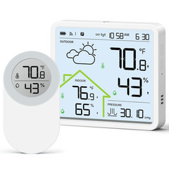 Weather Station with 1 Remote Sensor, Wireless Indoor Outdoor Thermometer Hygrom