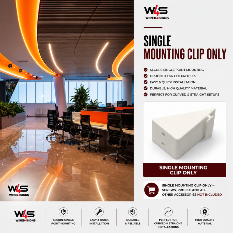 Wired4Signs Plastic Mounting Bracket Caracas LED Profile PETG Wall Ceiling Clip gallery