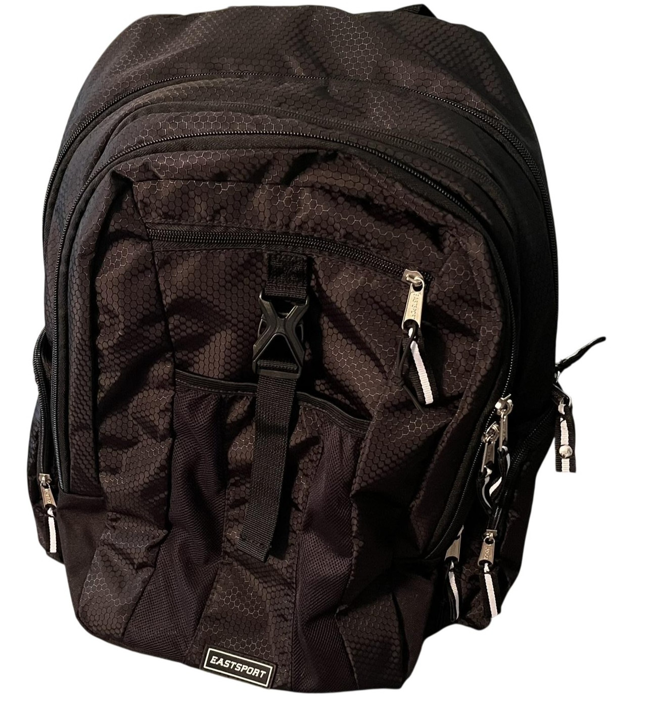 EASTSPORT Backpack One Size Black External Pockets Padded Straps Zip Fastener