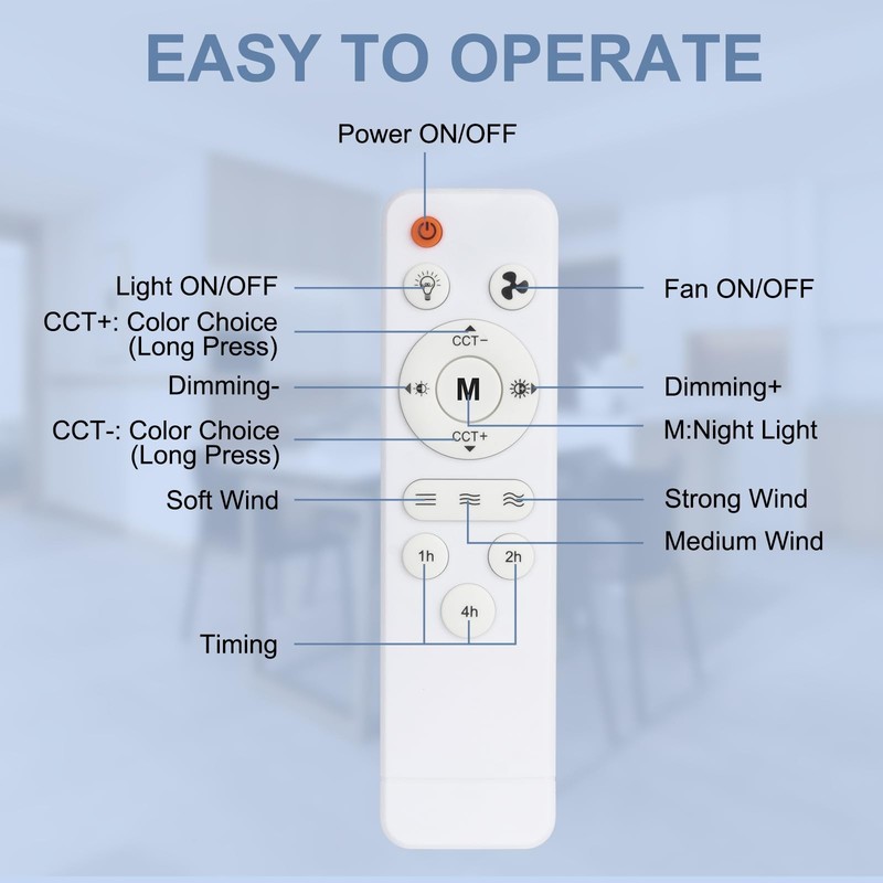 Dimmable Socket Fan Light, 20.5IN Remote Control Combo for Garage, Kitchen, Room gallery