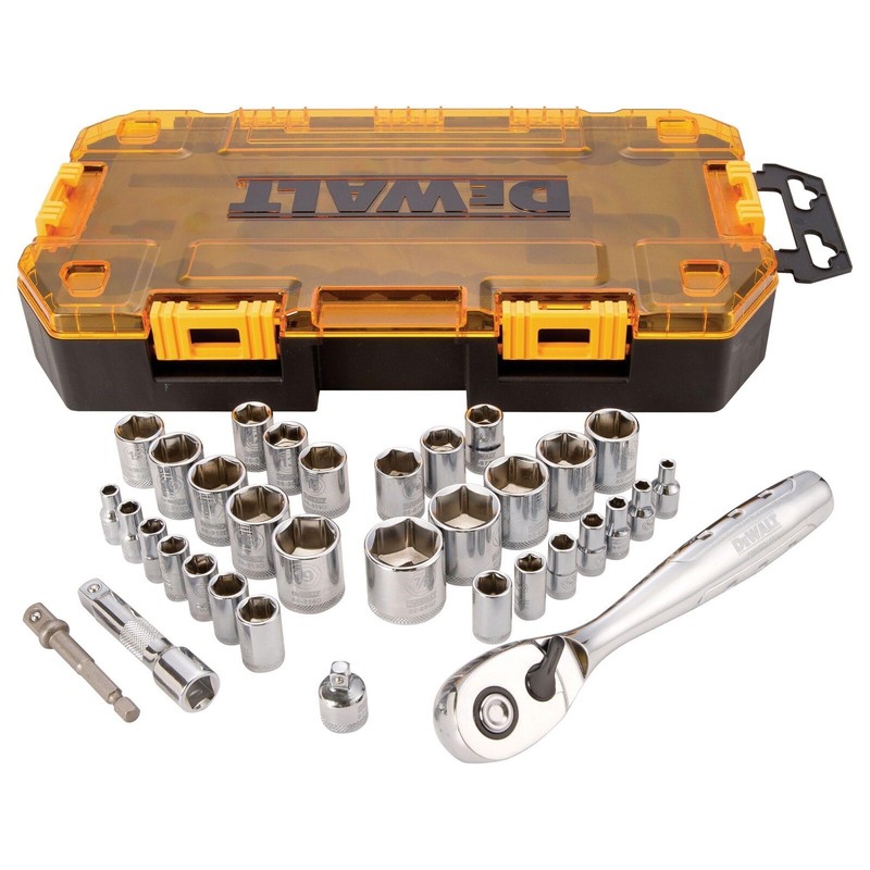 DEWALT Socket Set, 1/4-Inch & 3/8-Inch Drive, SAE/Metric, 34-Piece New Sealed gallery