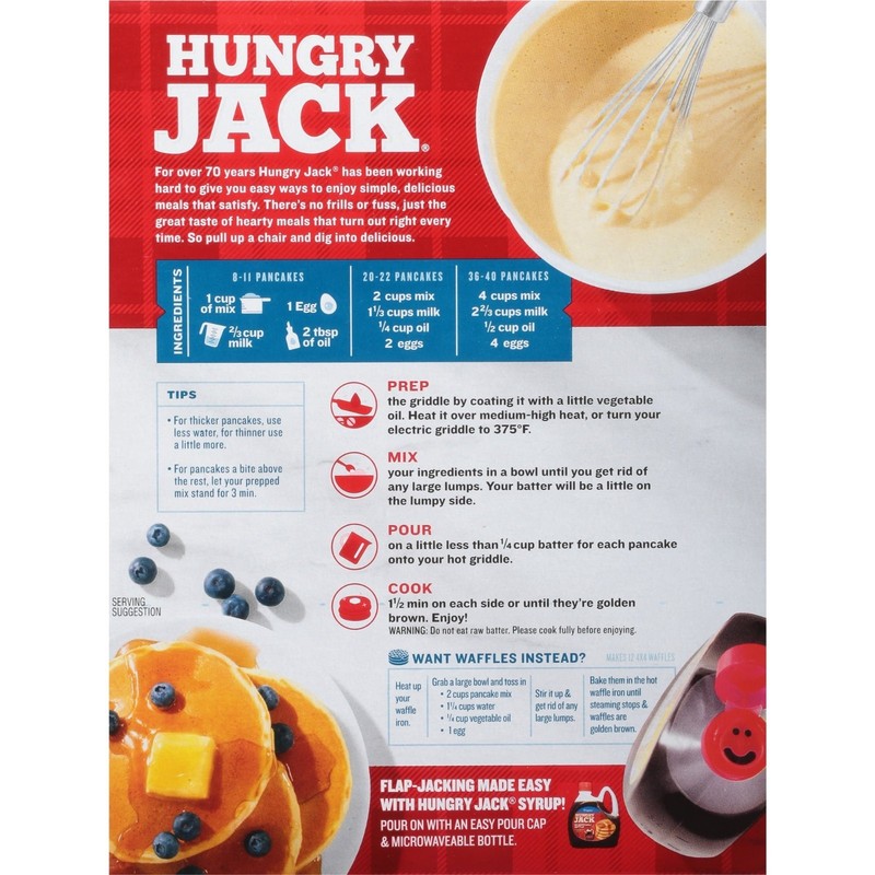 (3 Pack) Hungry Jack Original Pancake & Waffle Mix, 32 oz , Breakfast Baking Mix gallery