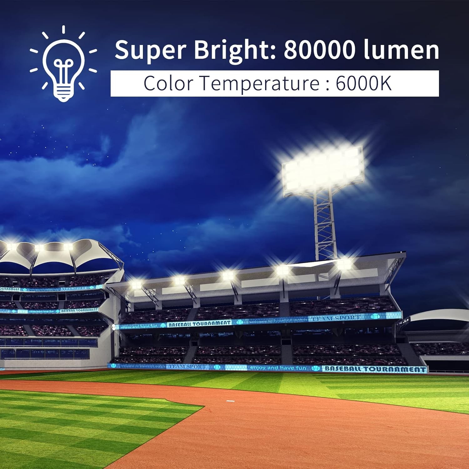 800W LED Flood Lights Outdoor 4 Head Adjustable Security gallery