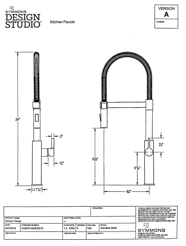 Symmons CDSPR1492PDSTS15 - Design Studio Spring Kitchen Faucet - Stainless Steel gallery