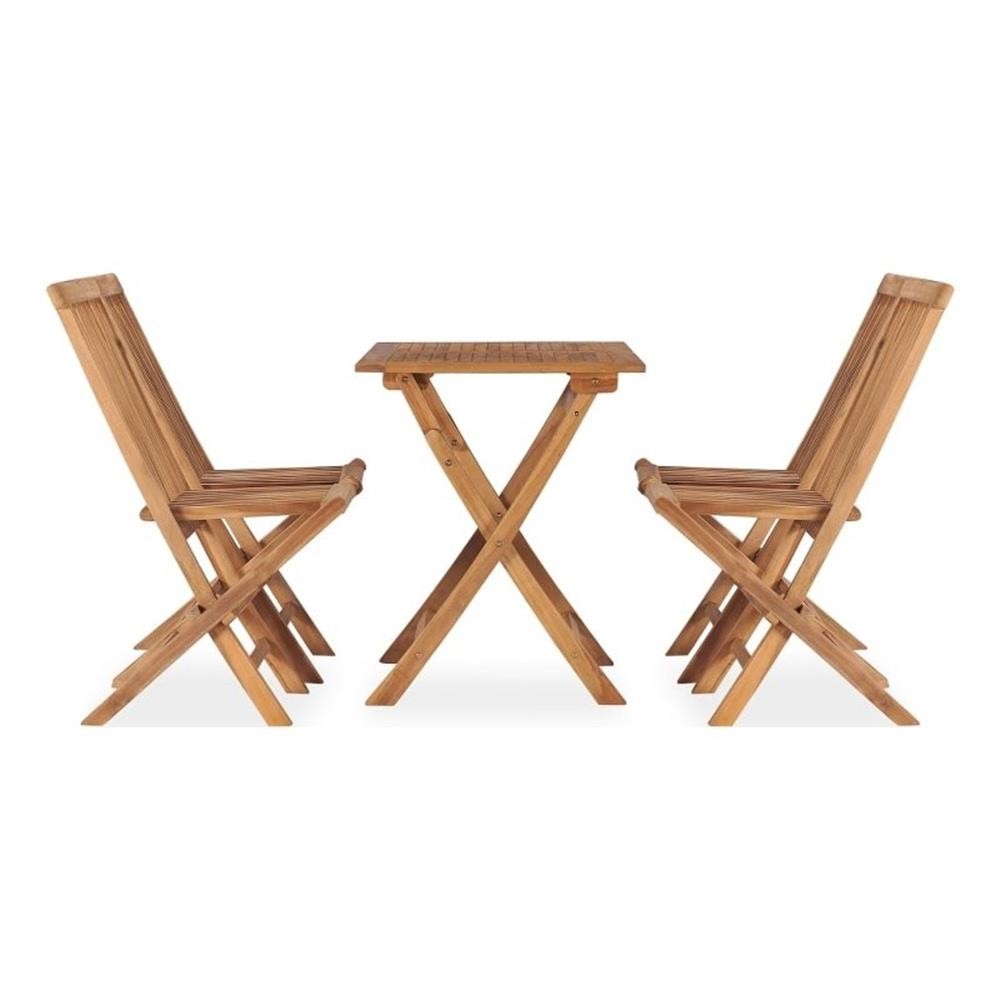 Bowery Hill Fine Sanded Teak HardWood Medium Outdoor Dining Set in Natural Teak gallery