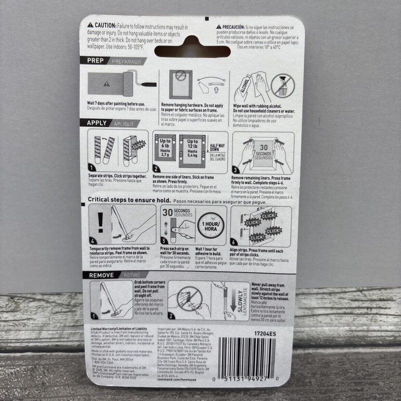 3M Command Medium Picture Hanging Strips, 6 Pack Of 2 Pairs, 12 Lb Hold {56} gallery