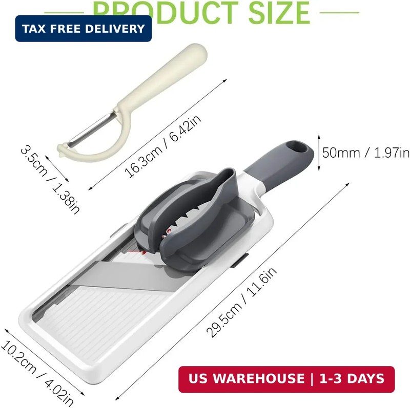 Multi Handheld Mandoline Slicer - Adjustable Stainless Steel Blade, Slicer Veget gallery