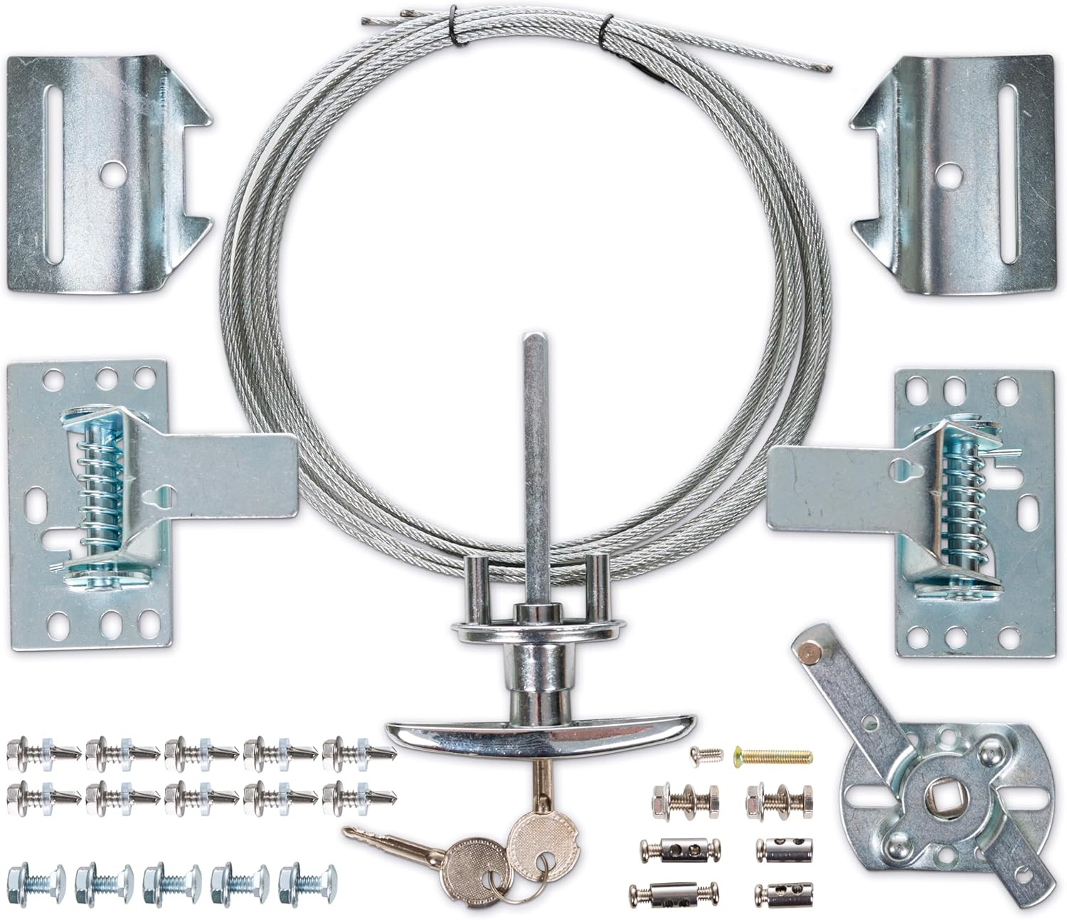 Garage Door Lock Kit, Complete Set with Spring Latch and Keyed Handle, Home Impr gallery