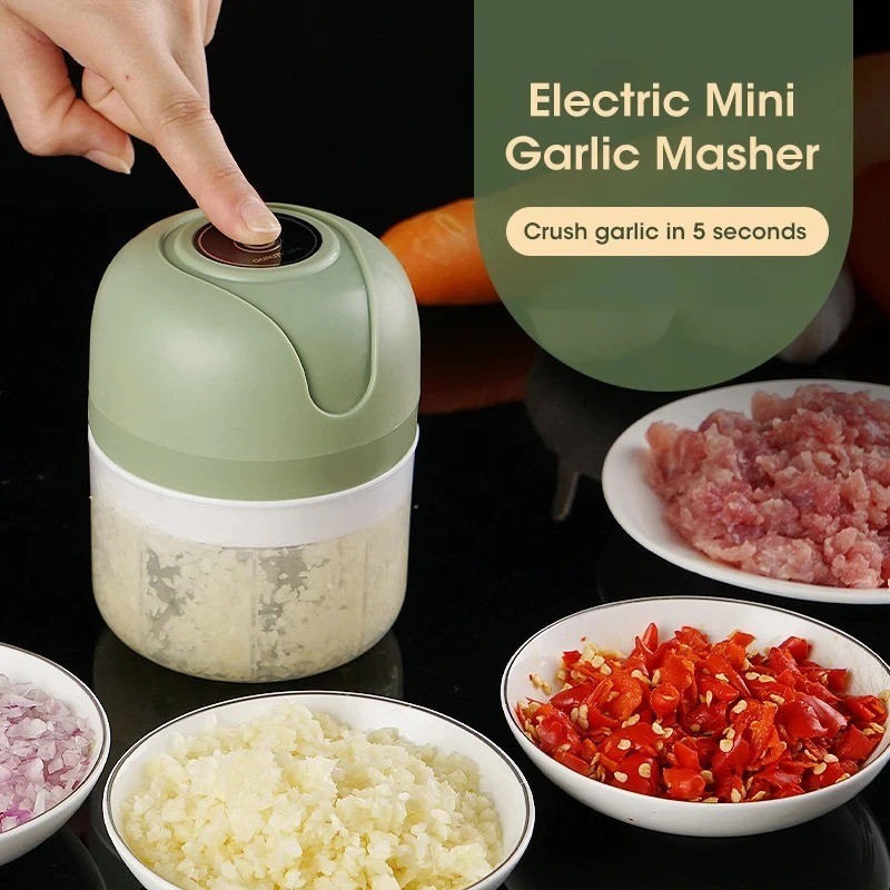 Electric Mini Food Chopper 250ml USB Meat Grinder Garlic Vegetable Crusher USA gallery