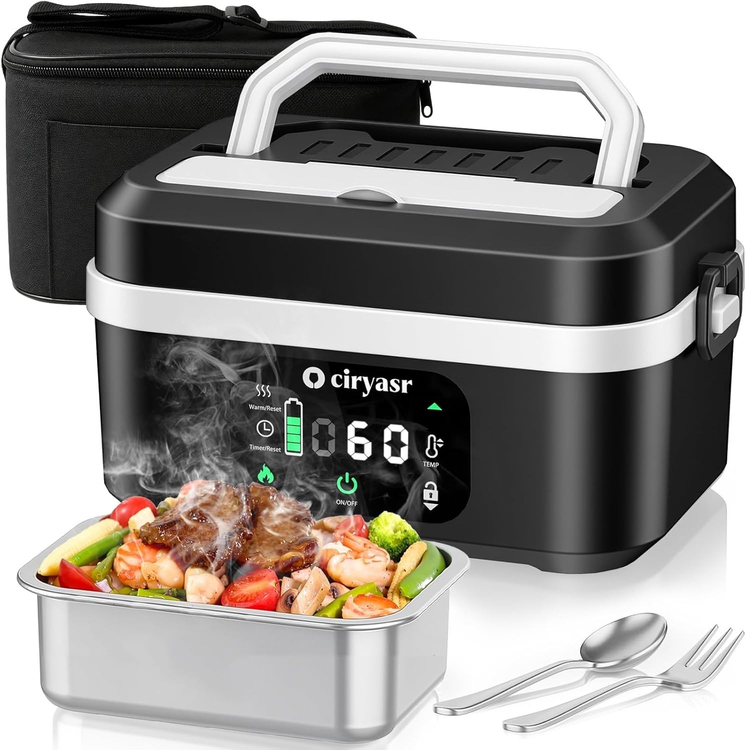 Cordless Electric Lunch Box,Fast Heating Portable Food Warmer with 20000mAh,d gallery