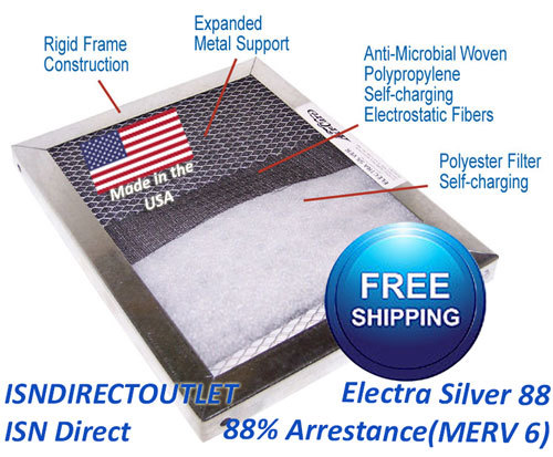 Electrostatic Air Furnace Filter silver metal frame, permanent and washable gallery